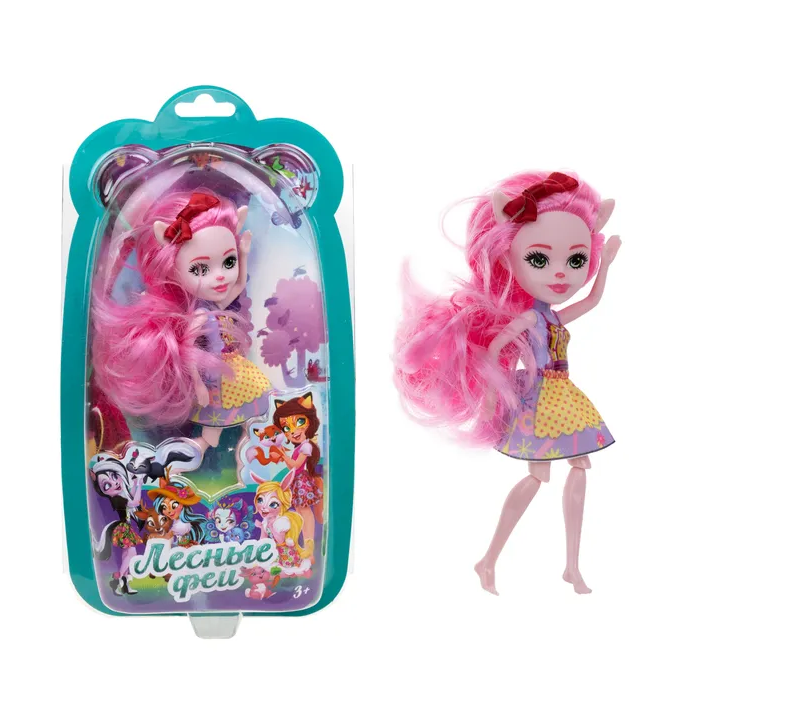 Кукла 16 см 1TOY Лесные Феи розовые волосы